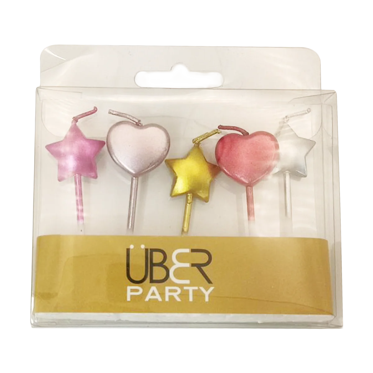 Uber - Pastel Stars Hearts Candles | 1 Pack