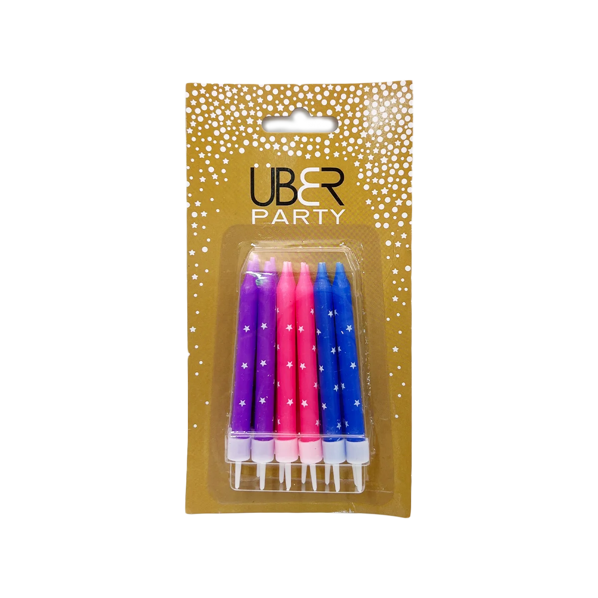 Uber - Star Print Candles | 12 Pack