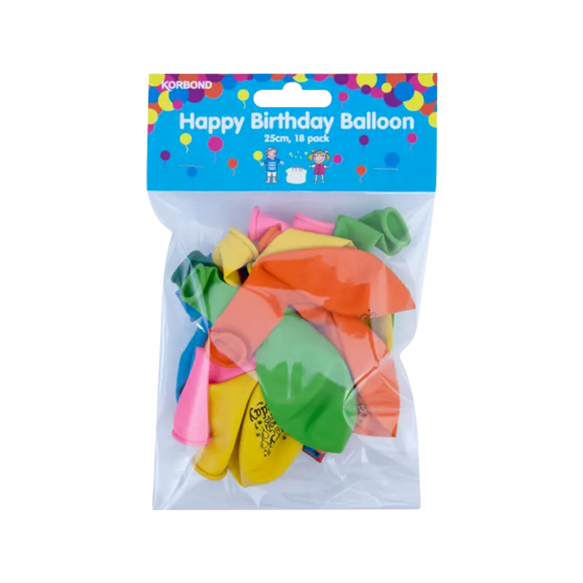 Korbond - Round Balloons Happy Birthday | 18 Pack