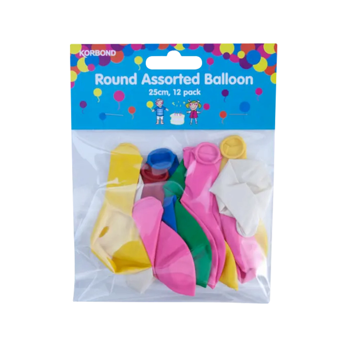 Korbond - Round Balloons Assorted | 12 Pack