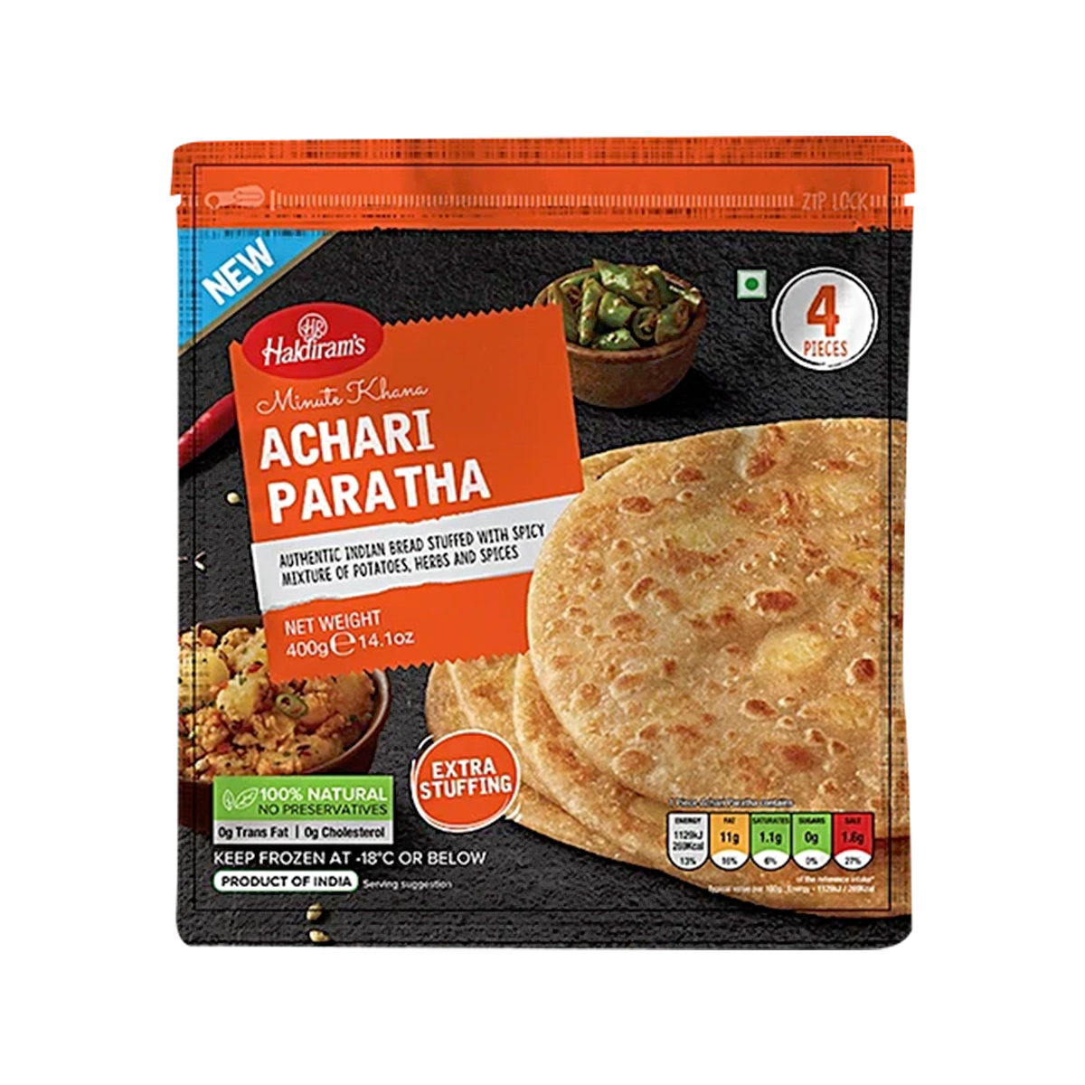 Haldiram's - Aloo Achari Paratha 4Pcs | 400g