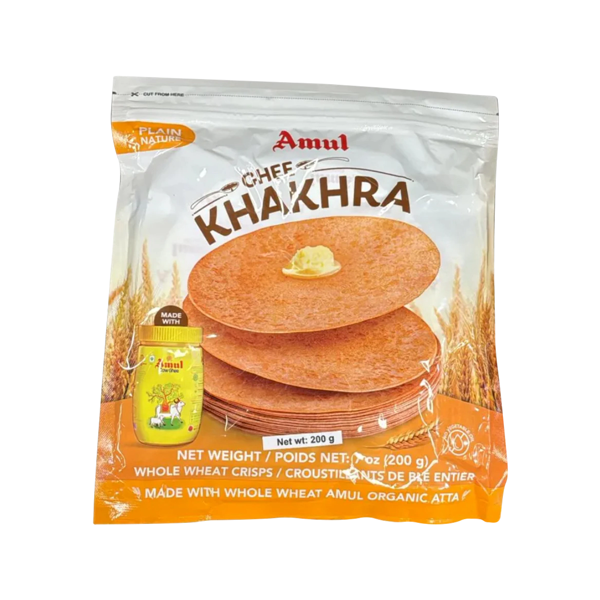 Amul - Wheat and Ghee Plain Khakhra | 200g