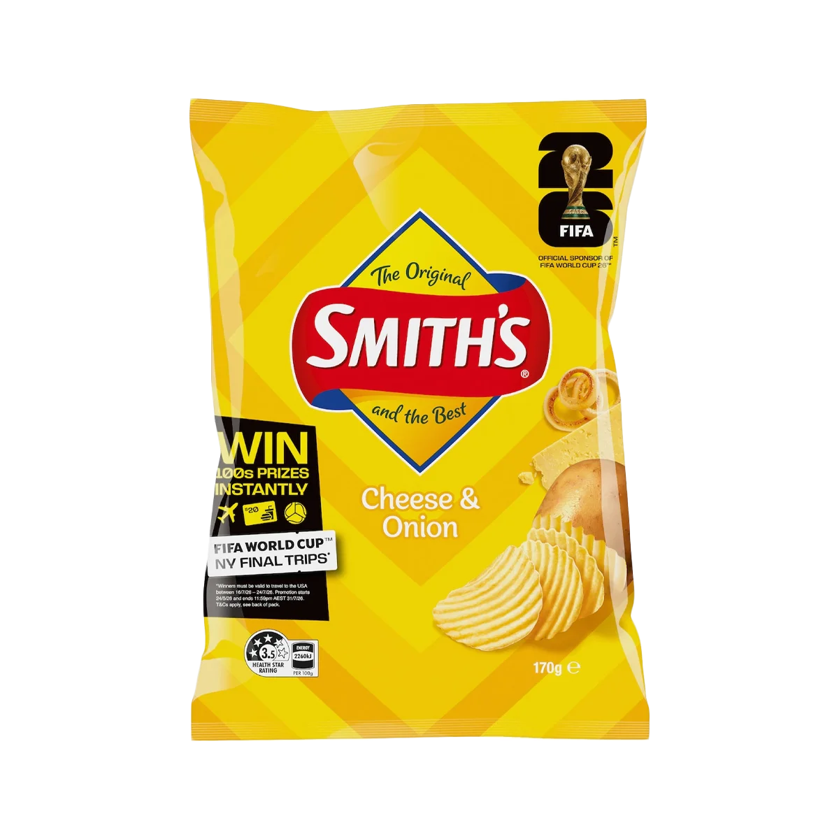 Smiths - Crinkle Cut Potato Chips Cheese and Onion | 170g