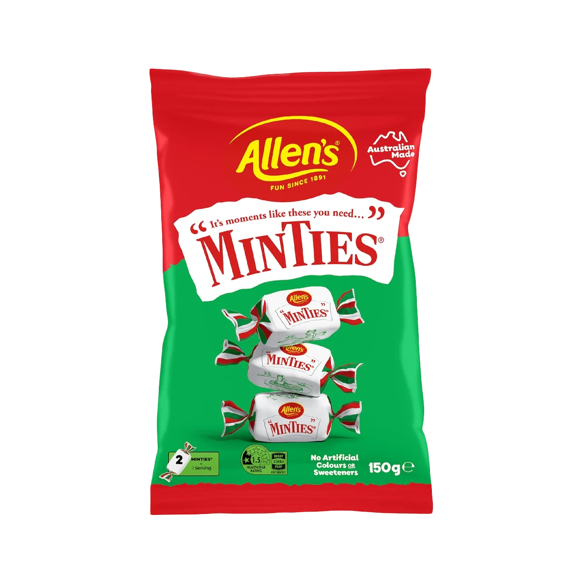 Allen's - Lollies Minties Mint Chews Bag | 150g