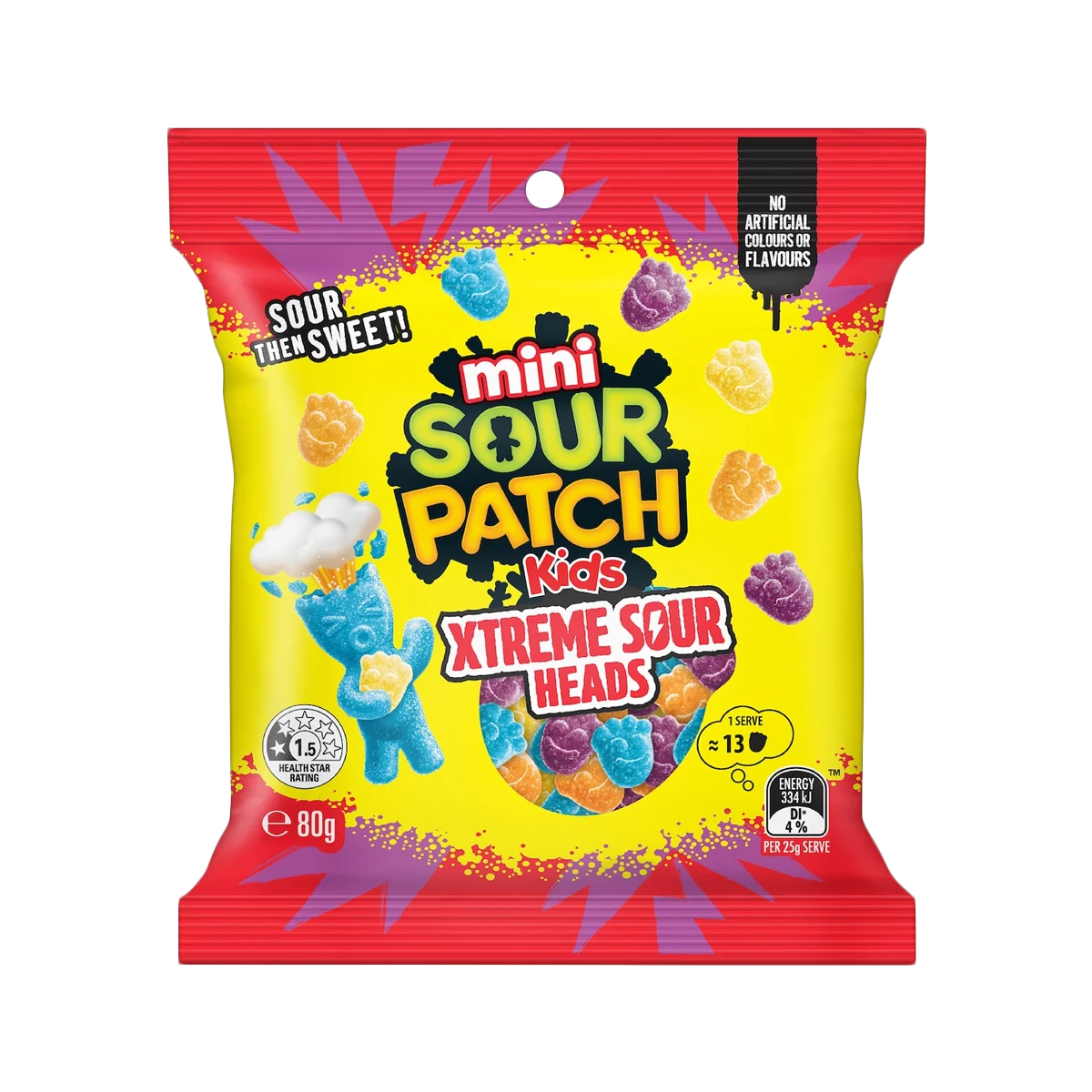 Sour Patch Kids - Mini Xtreme Sour Heads Lollies | 80g