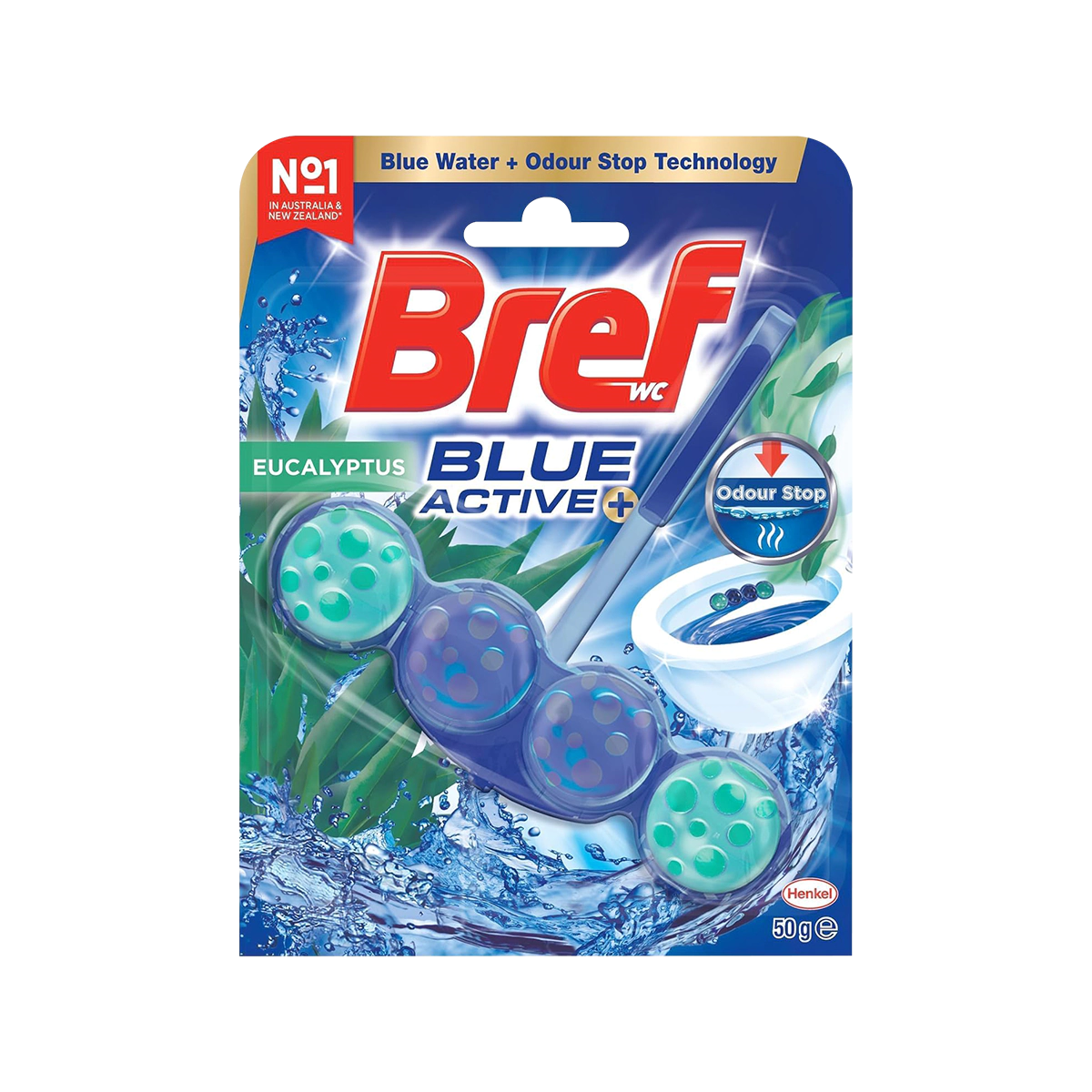 Bref - Blue Active Rim Block Eucalyptus Toilet Cleaner | 50g