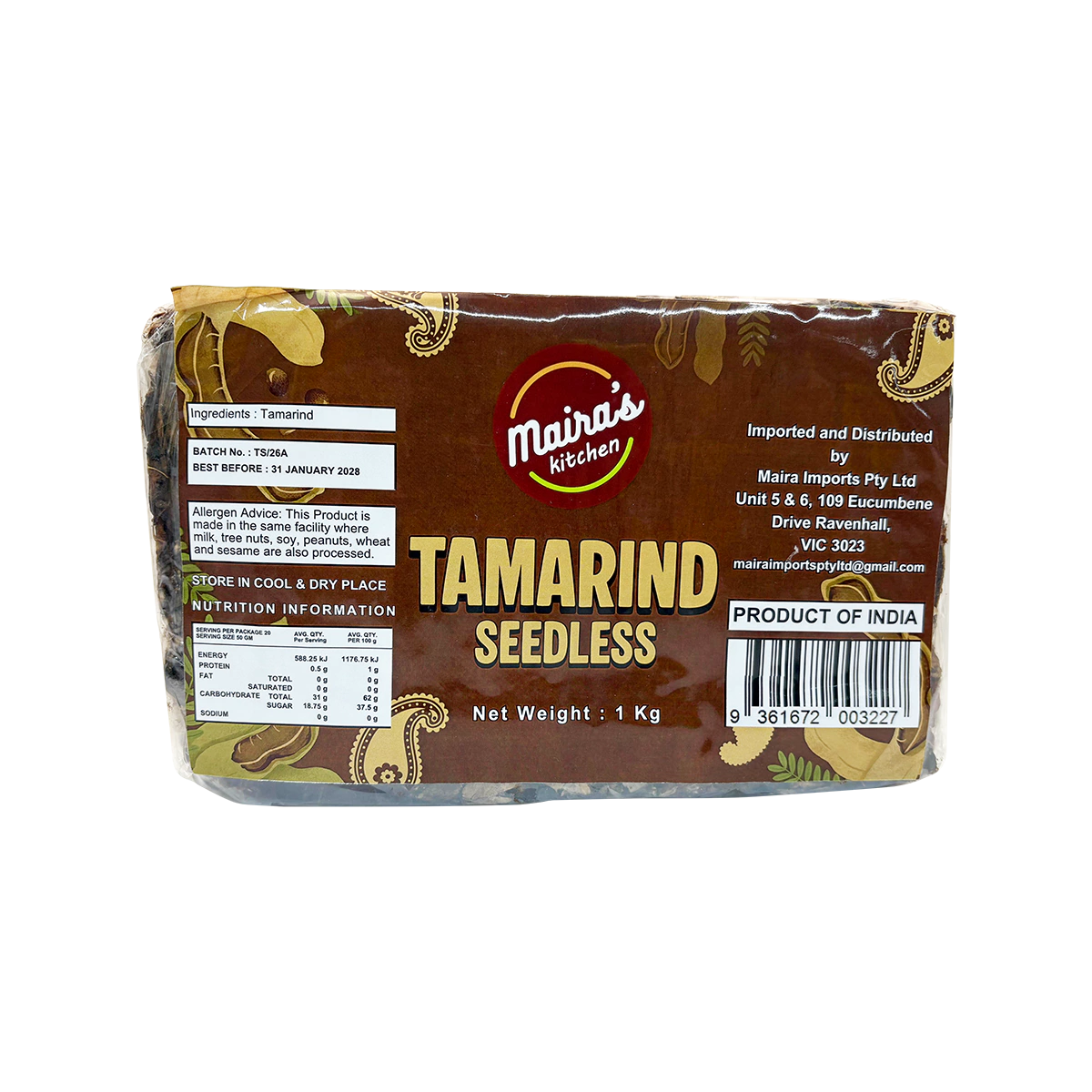 Maira's Kitchen - Tamarind Seedless | 1kg