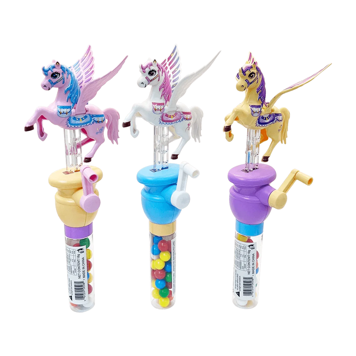 Jai Guruji - Hand Cranked Fantasy Pegasus Toy Candy Tube | 1 Each