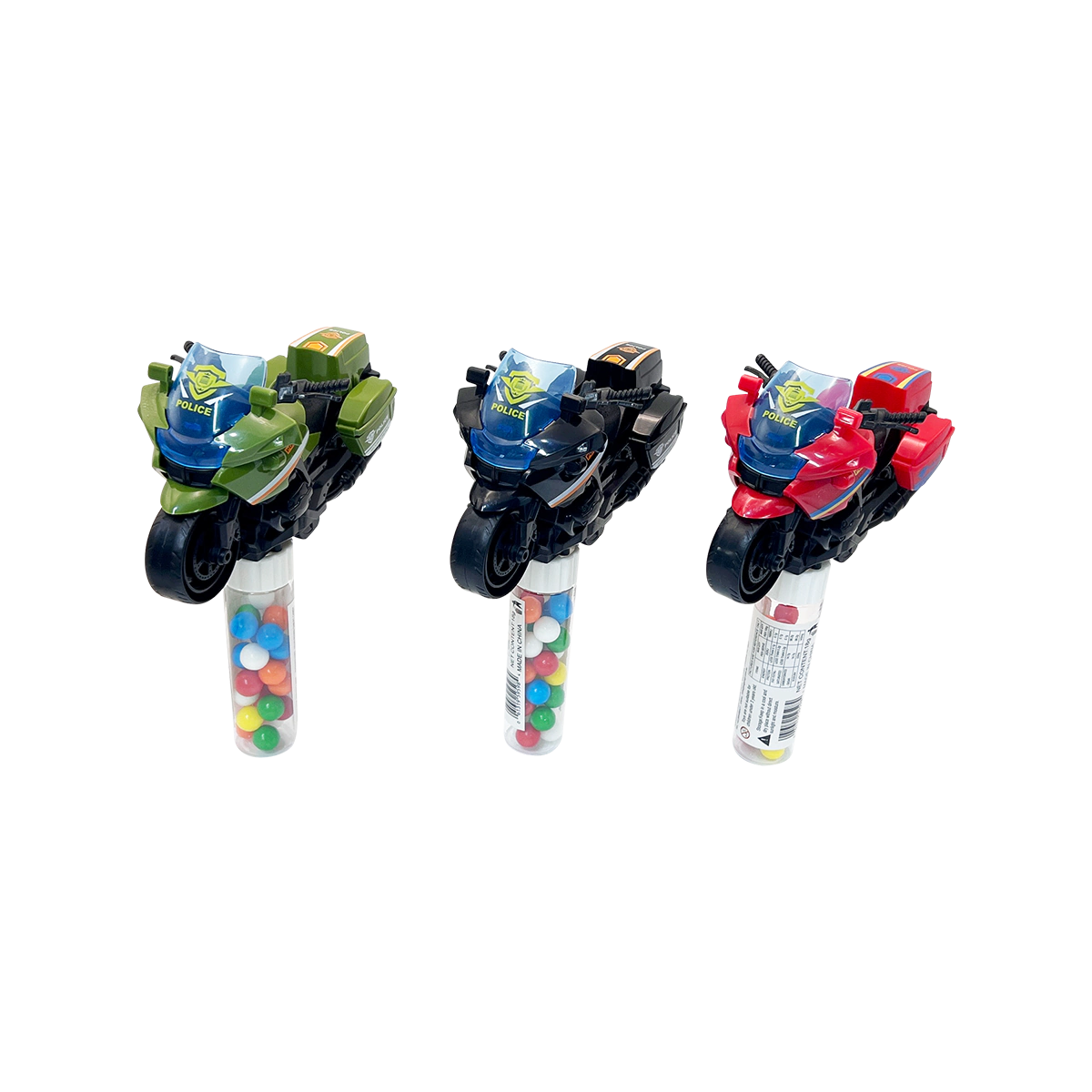 Jai Guruji - Inertial Police Motorcycle Toy Candy Tube | 1 Each