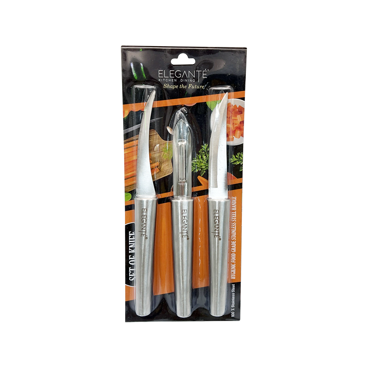 Elegante - Knife and Peeler Stainless Steel Set 3 Piece | 1 Pack