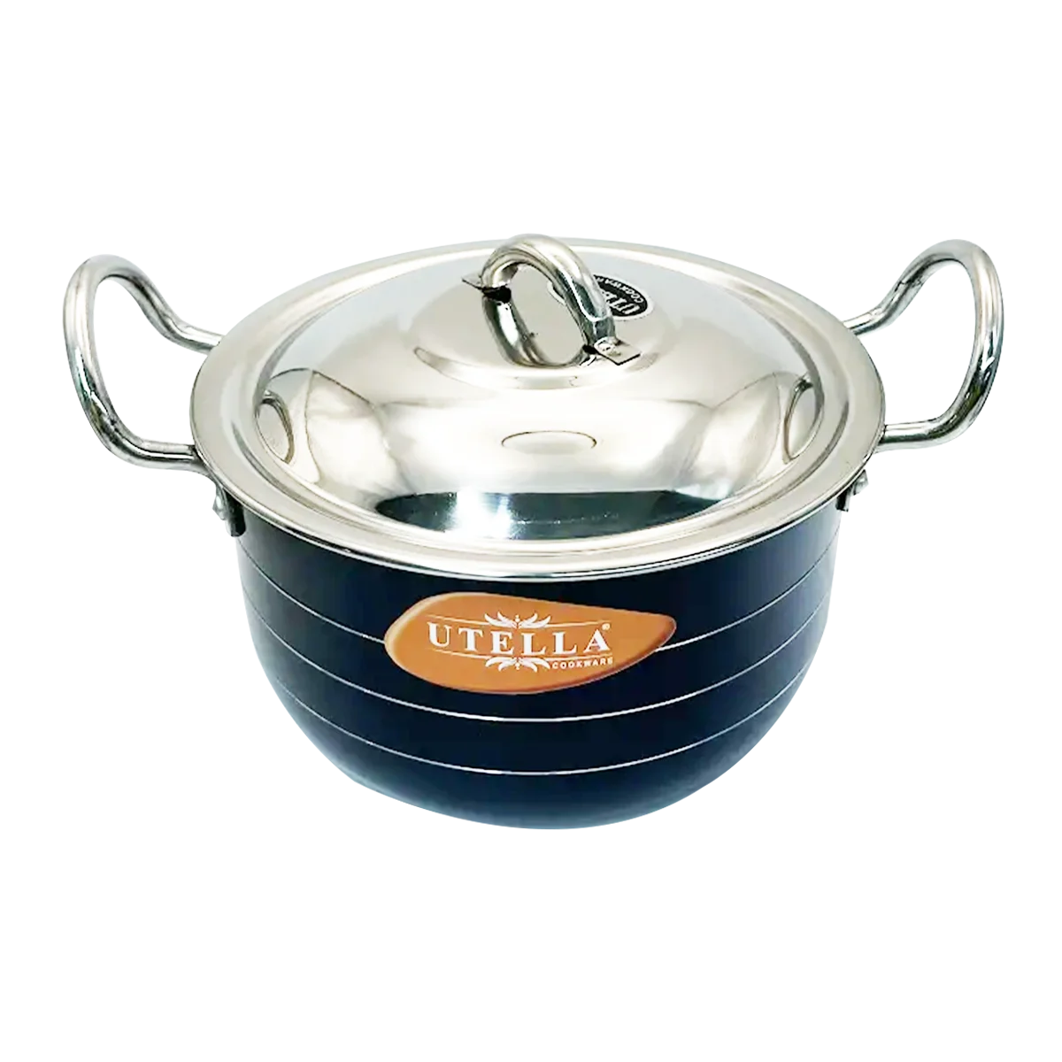 Utella - Non Stick Black Saucepot with Lid Size 1 | 1 Each