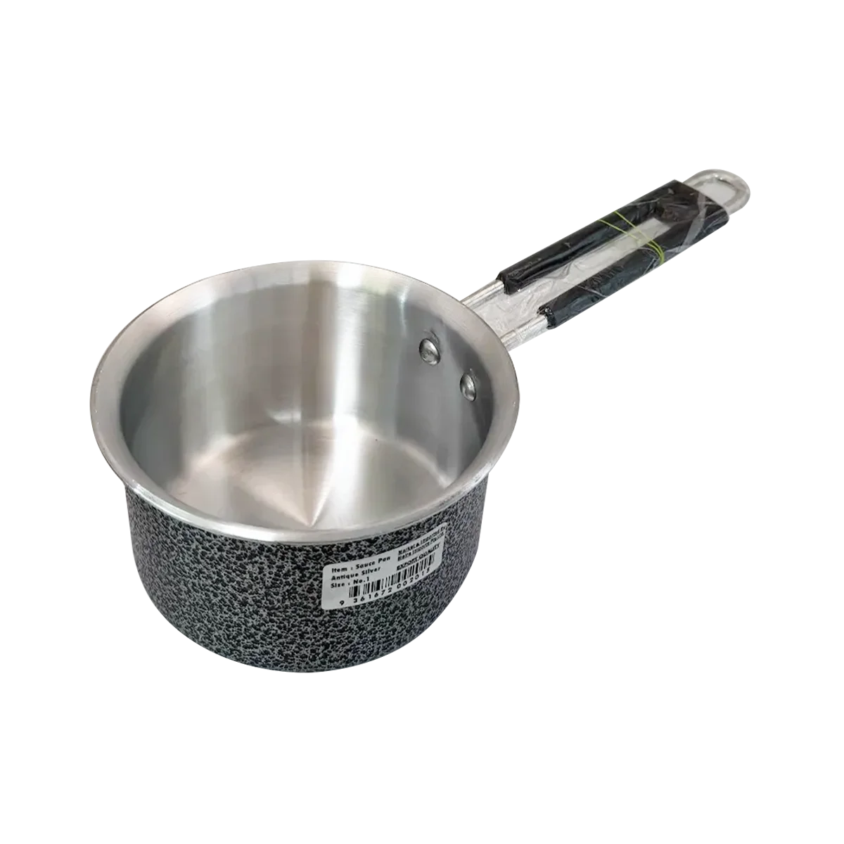 Utella - Saucepan Black Silver Size 2 | 1 Each