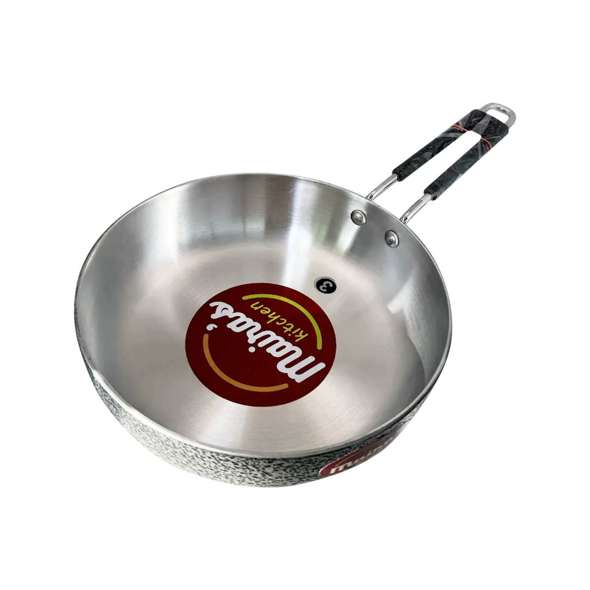 Maira's Kitchen - Fry Pan Black Silver Size 3 | 1 Each
