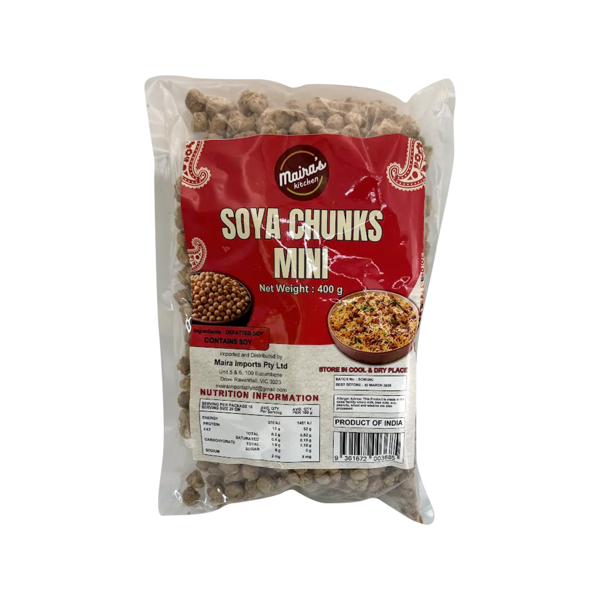 Maira's Kitchen - Soya Wadi Chunks Mini | 400g