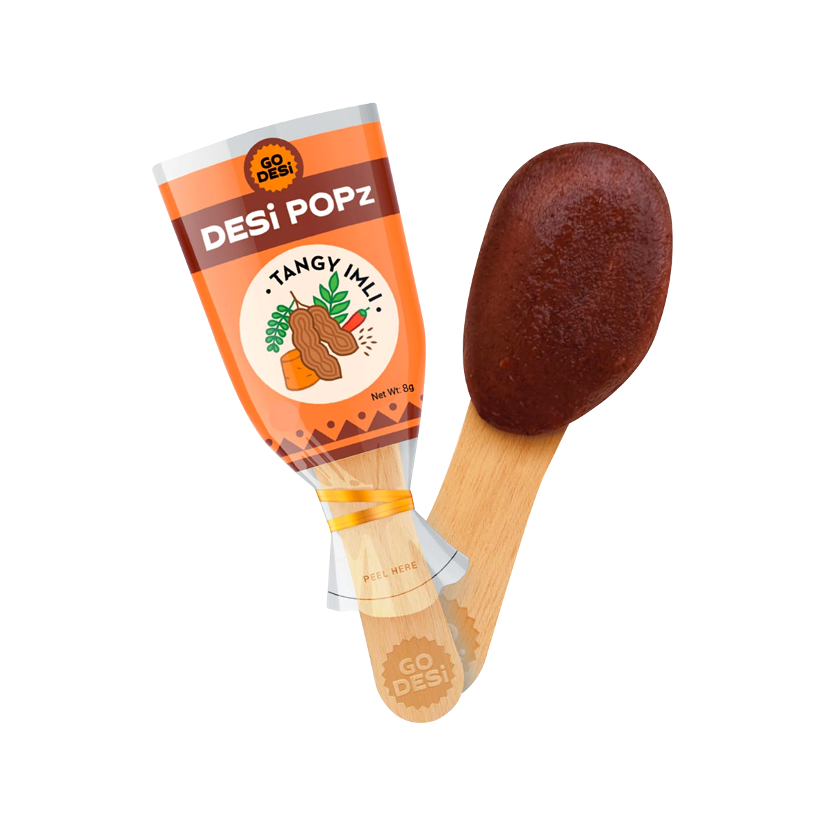 Desi Popz - Tangy Imli Tamarind & Jaggery Candy 8g | 1 Each