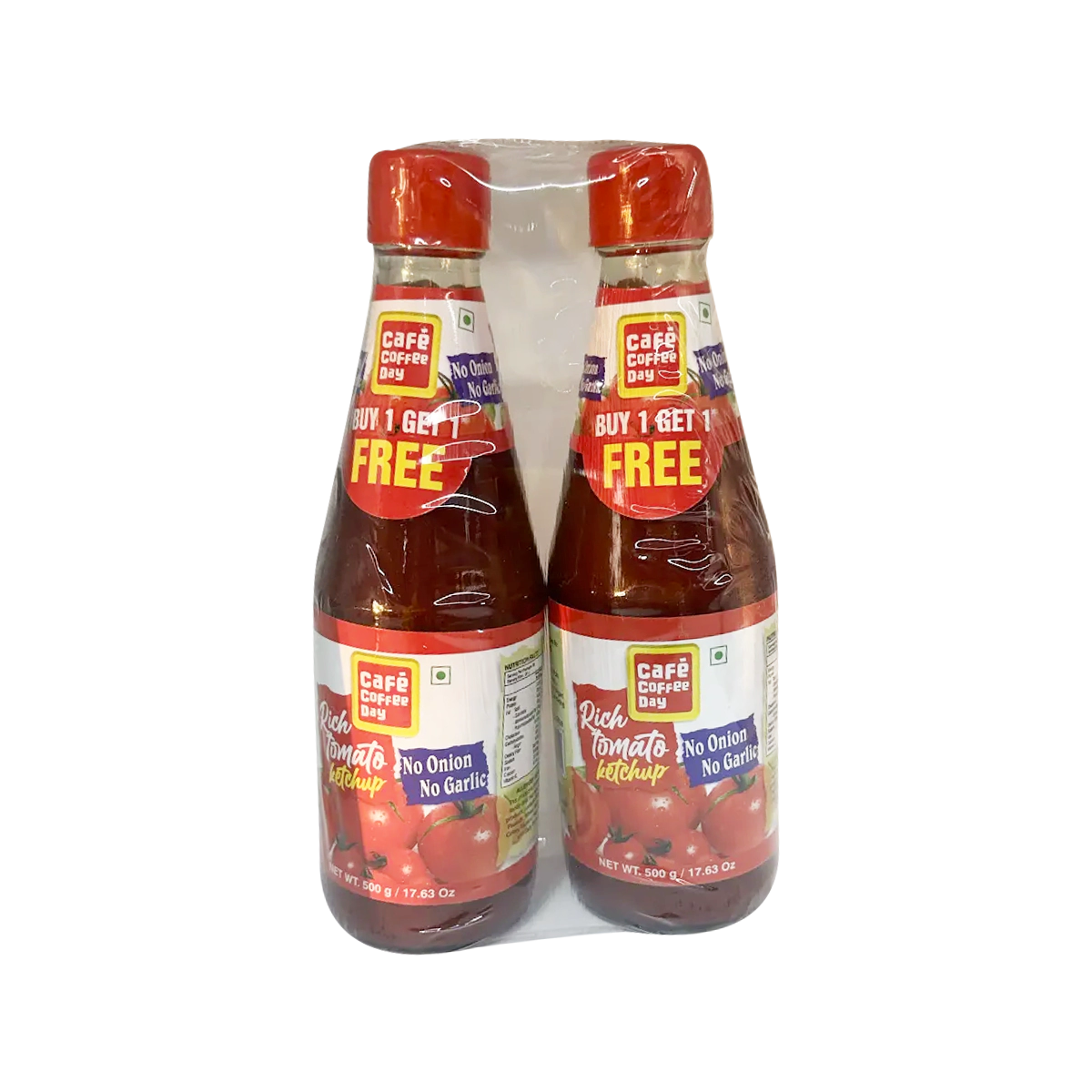 Cafe Coffee Day - Tomato Ketchup No Onion Garlic (Buy 1 Get 1 Free) 500gx2 | 2 Pack