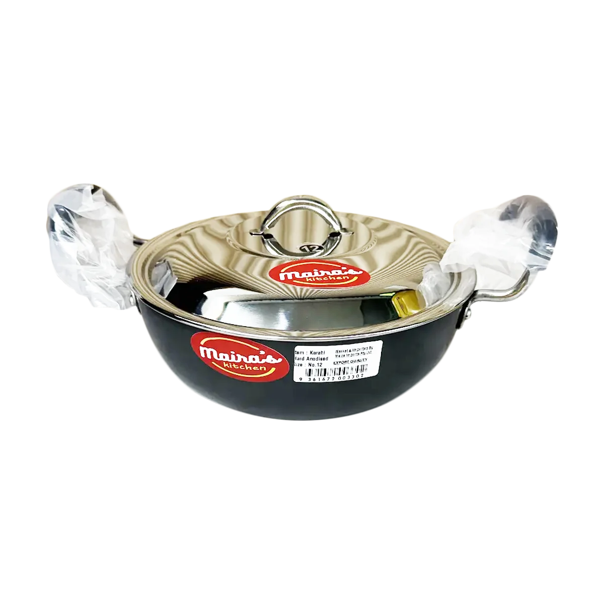 Maira's Kitchen - Hard Anodised Kadhai Size 12 | 1 Each