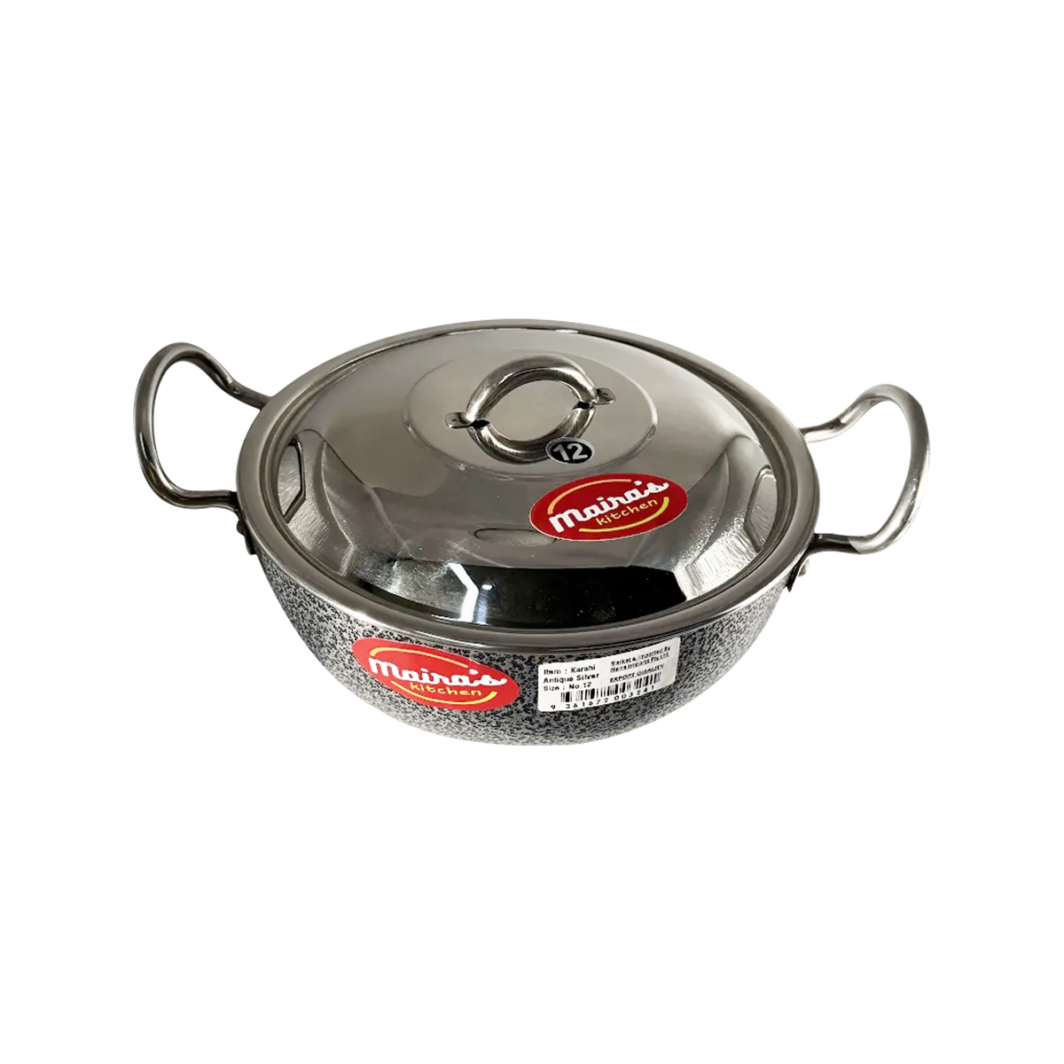 Maira's Kitchen - Kadhai Black and Silver Size 12 | 1 Each
