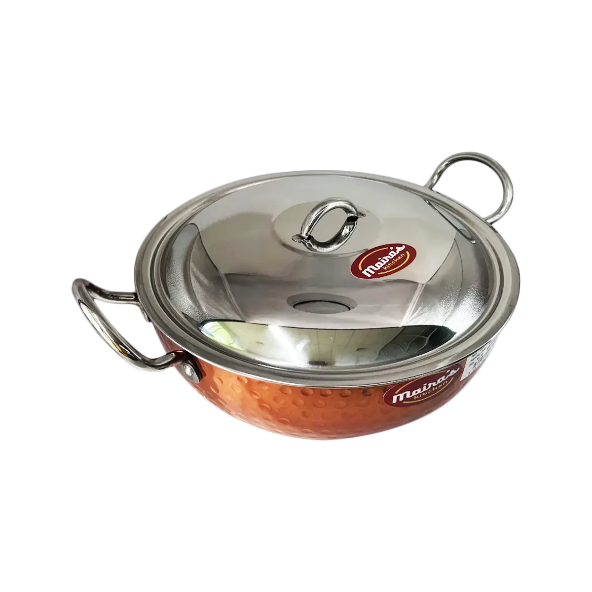 Maira's Kitchen - Hammered Kadhai Copper Color Size 15 | 1 Each