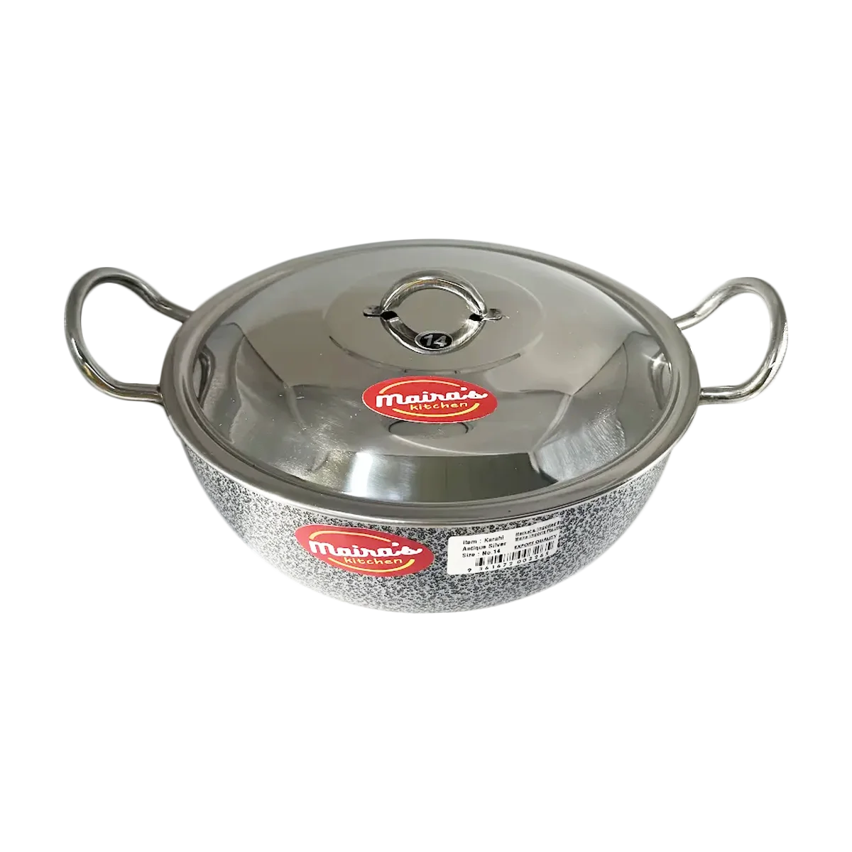 Maira's Kitchen - Kadhai Black and Silver Size 14 | 1 Each