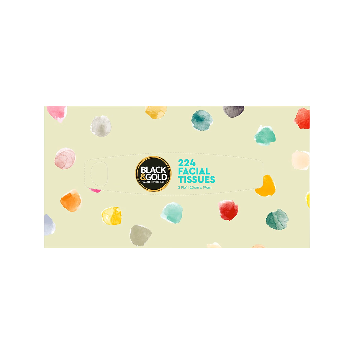 Black & Gold - Facial Tissues 2 Ply White | 224 Each