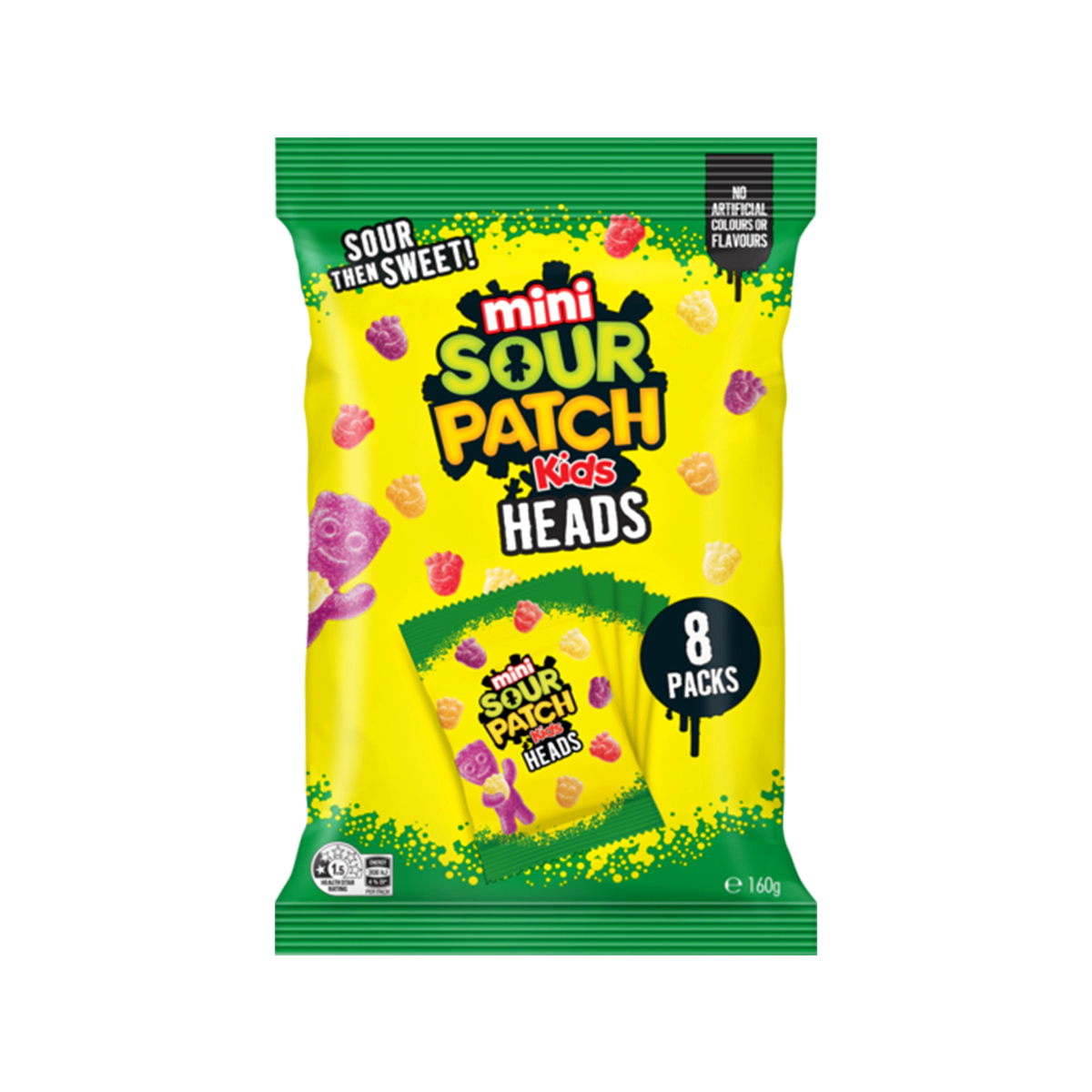 Sour Patch Kids - Mini Sour Heads Lollies 8 pack | 160g