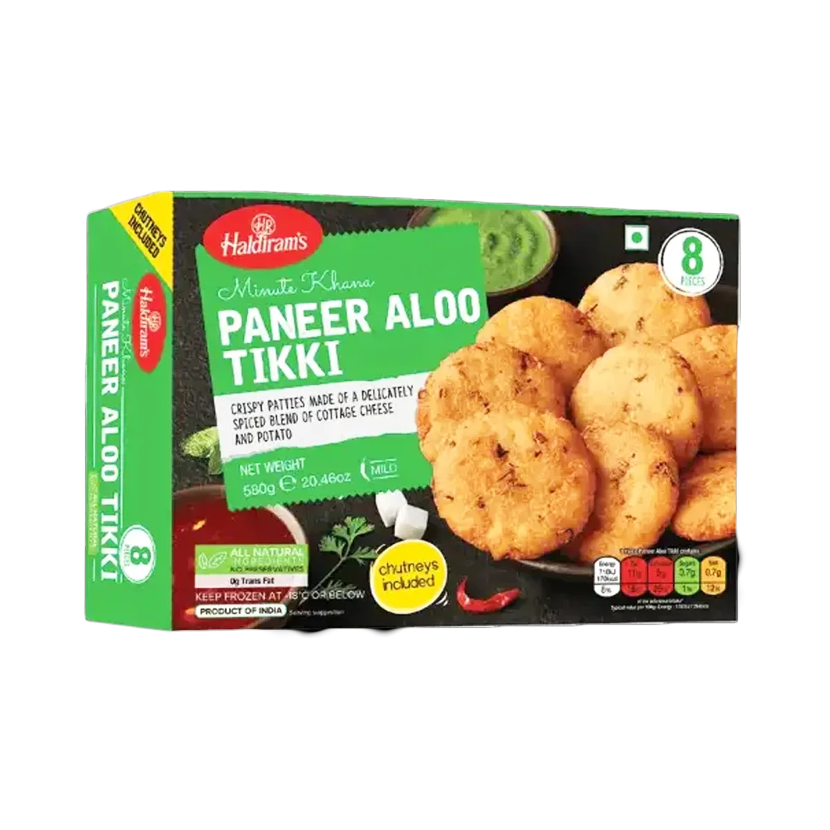 Haldiram's - Paneer Aloo Tikki 8Pcs | 580g