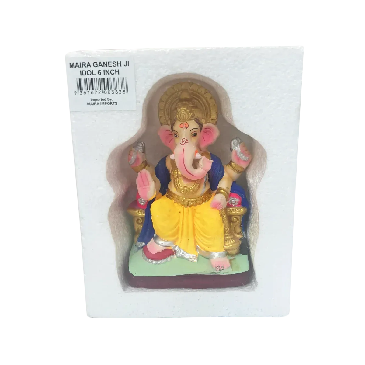 Maira's Kitchen - Ganesh Ji Ganapathi Bappa Idol 6" Eco Friendly G002 | 1 Each
