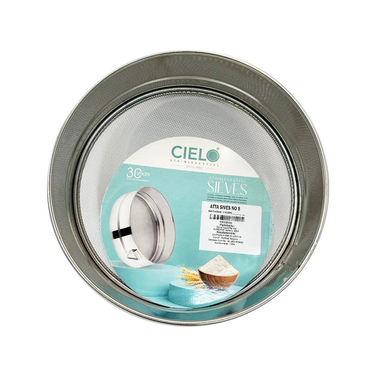 Cielo - Atta Sives Chalni Stainless Steel Size 8 | 1 Each