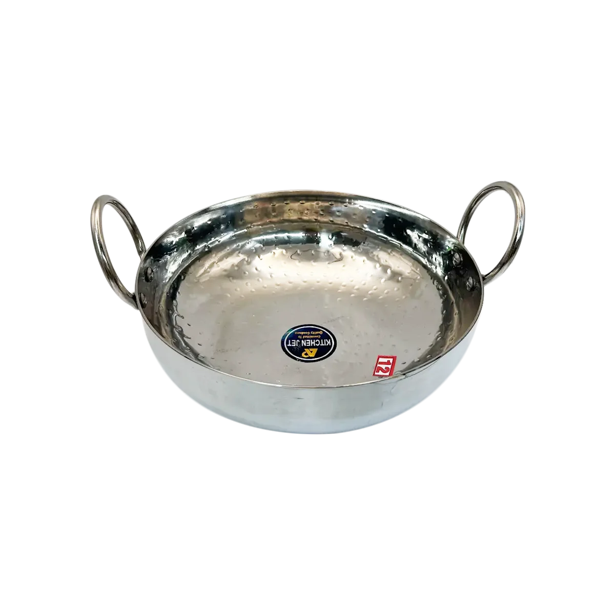 Kitchen Jet - Stainless Steel Hammered Kadahi Wok No12 | 1 Each