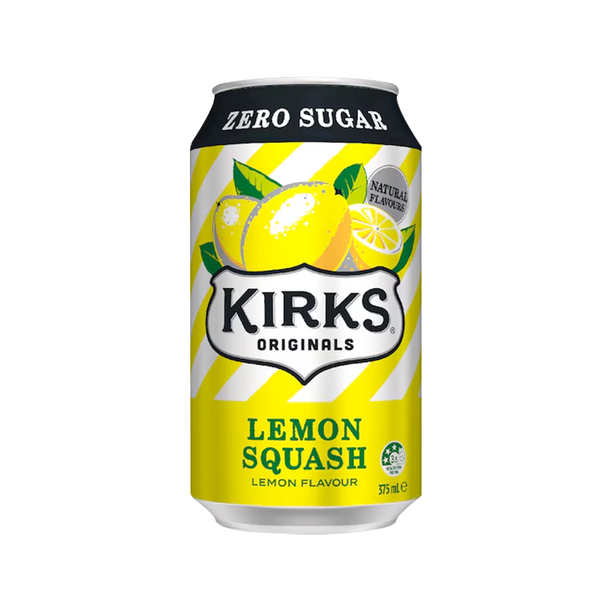 Kirks - Zero Sugar Lemon Squash Soft Drink Can | 375ml
