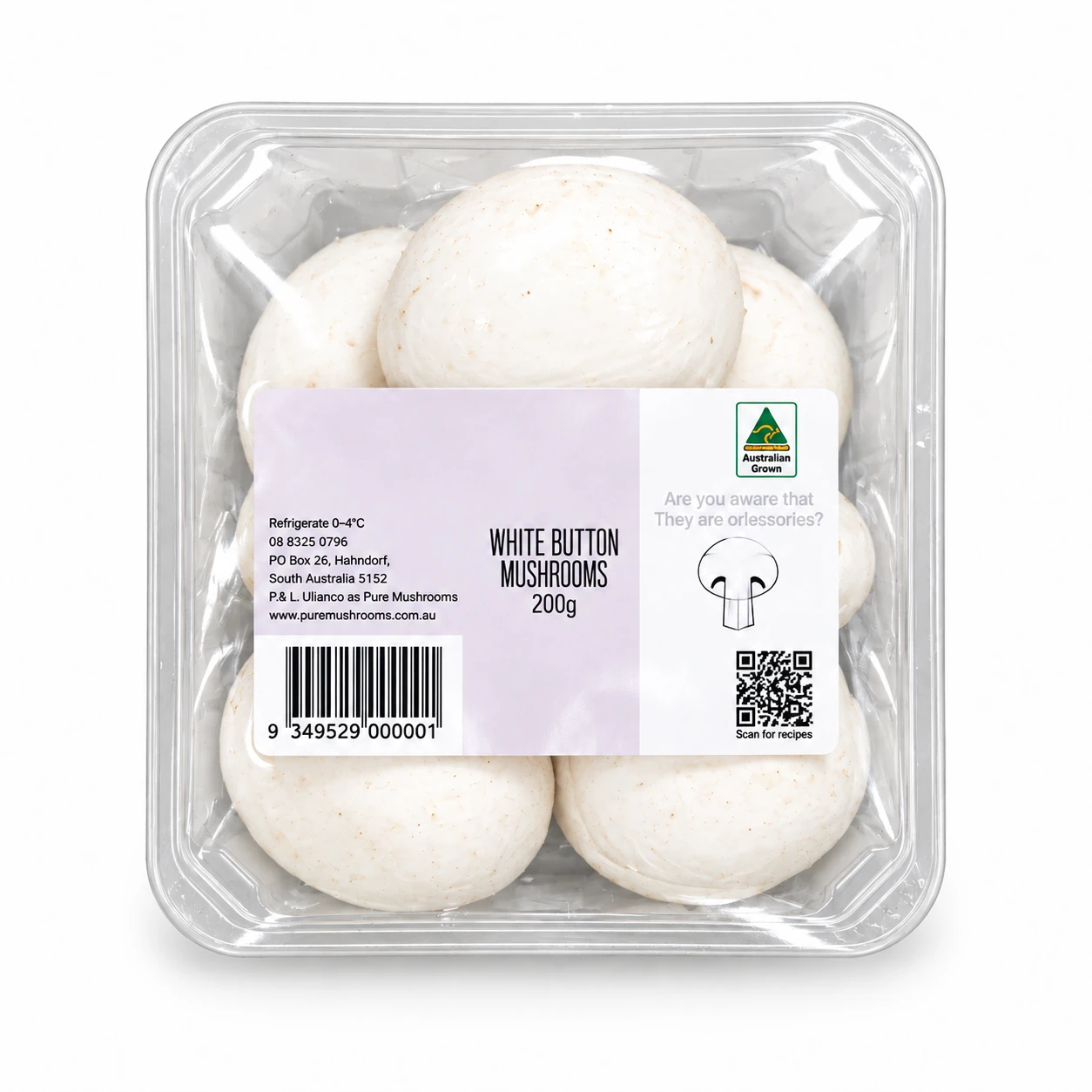 Grocerz - Mushrooms Cup Prepack 200g | 1 Pack